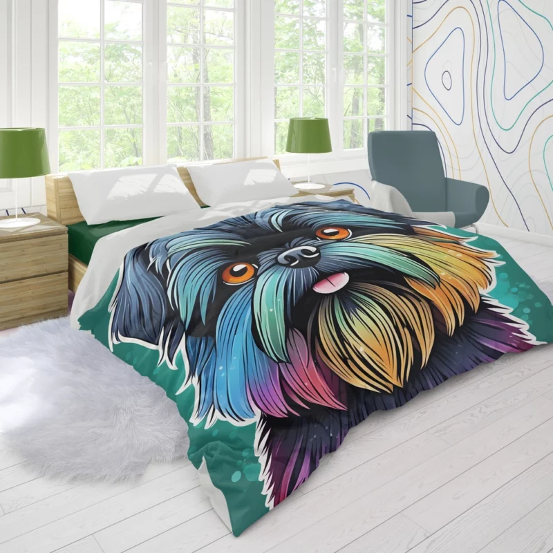 Playful Affenpinscher Small Dog Delight Duvet Cover