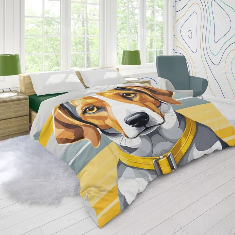 Playful American Foxhound Spirit Dog Joy Duvet Cover