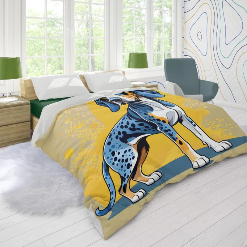 Playful Bluetick Coonhound Dog Enthusiast Duvet Cover