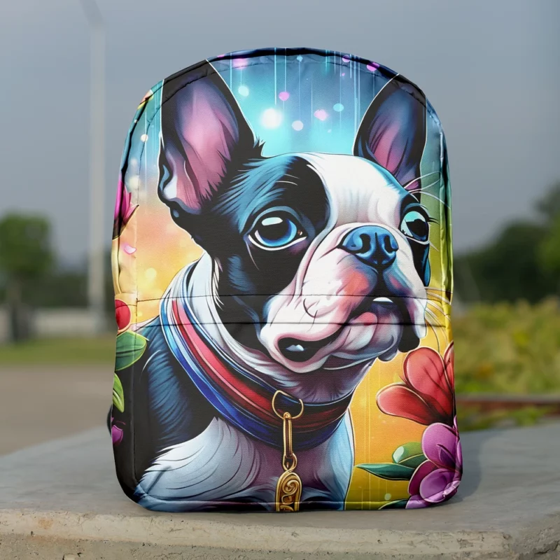 Playful Boston Terrier Dog Enthusiast Minimalist Backpack