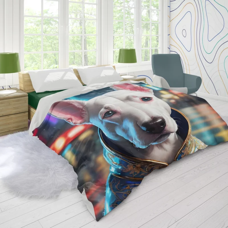 Playful Bull Terrier Dog Enthusiast Duvet Cover