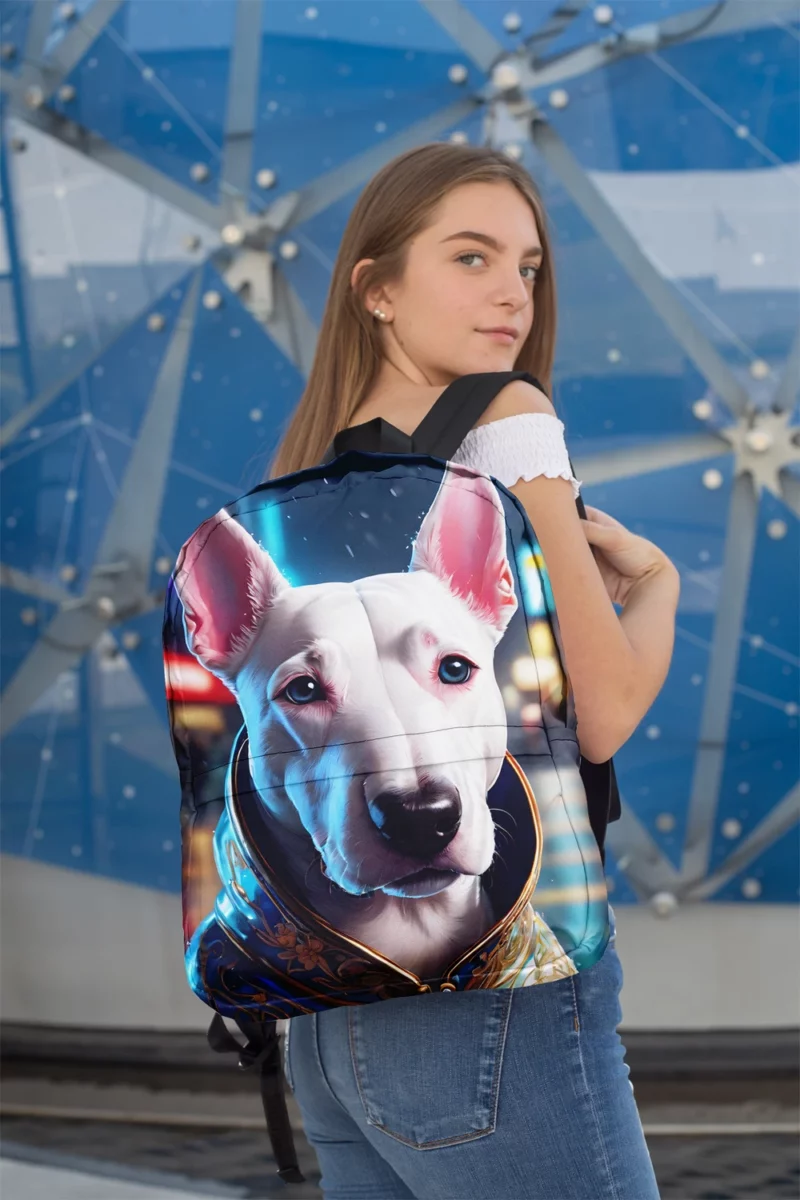 Playful Bull Terrier Dog Enthusiast Minimalist Backpack 2