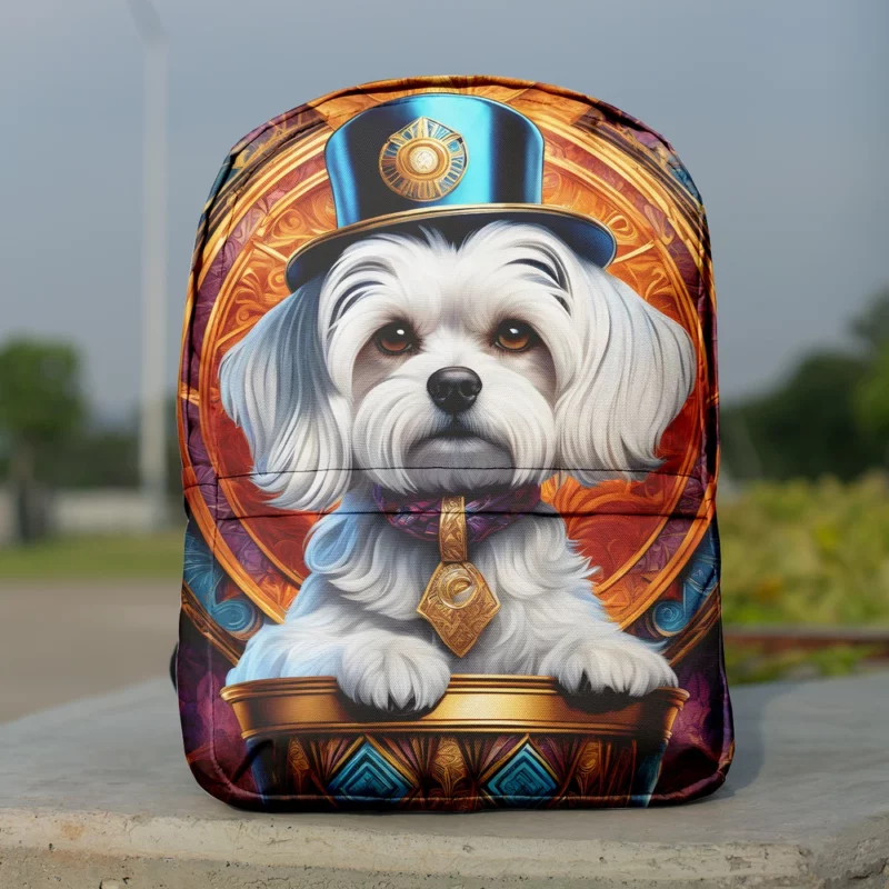 Playful Charm Teen Maltese Joy Minimalist Backpack