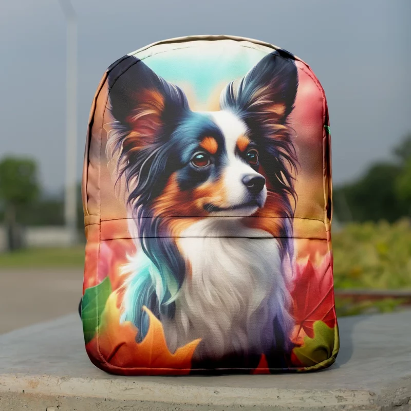 Playful Papillon Lively Dog Friend Minimalist Backpack