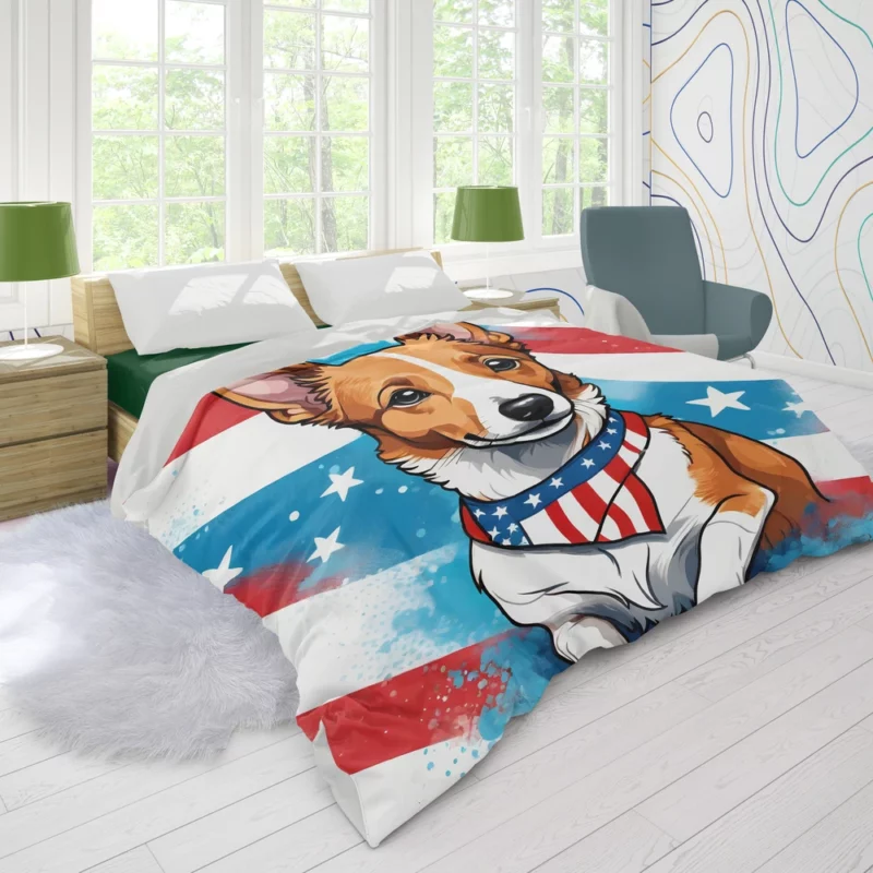 Playful Portuguese Podengo Devoted Dog Companion Duvet Cover