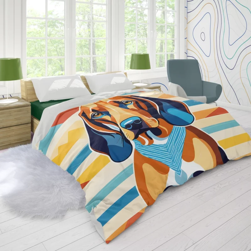 Playful Redbone Coonhound Loyal Dog Companion Duvet Cover