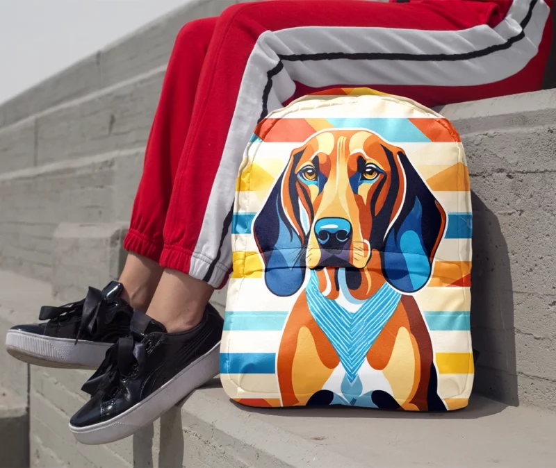 Playful Redbone Coonhound Loyal Dog Companion Minimalist Backpack 1