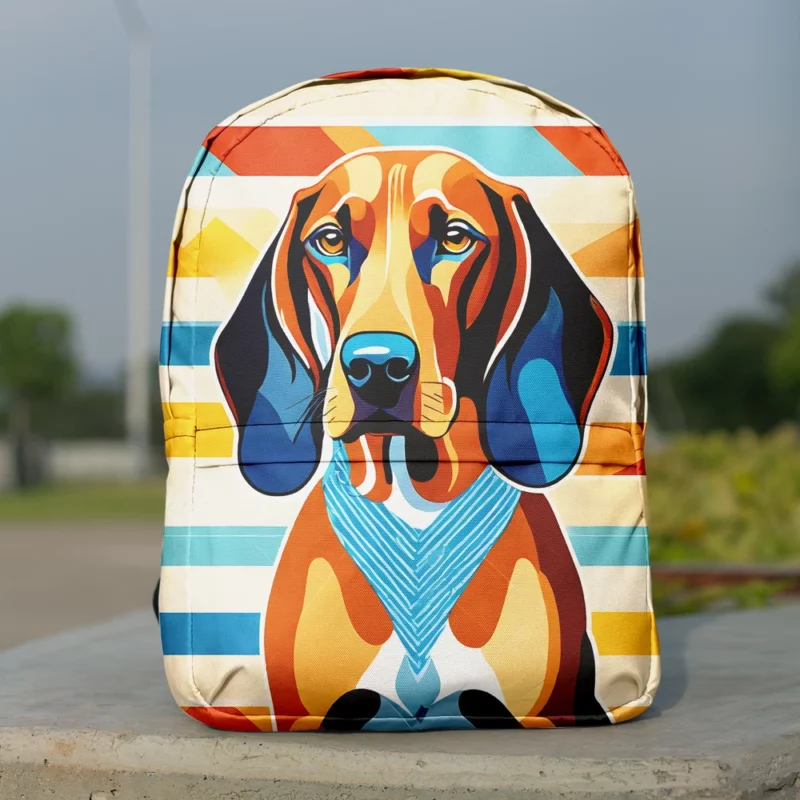 Playful Redbone Coonhound Loyal Dog Companion Minimalist Backpack