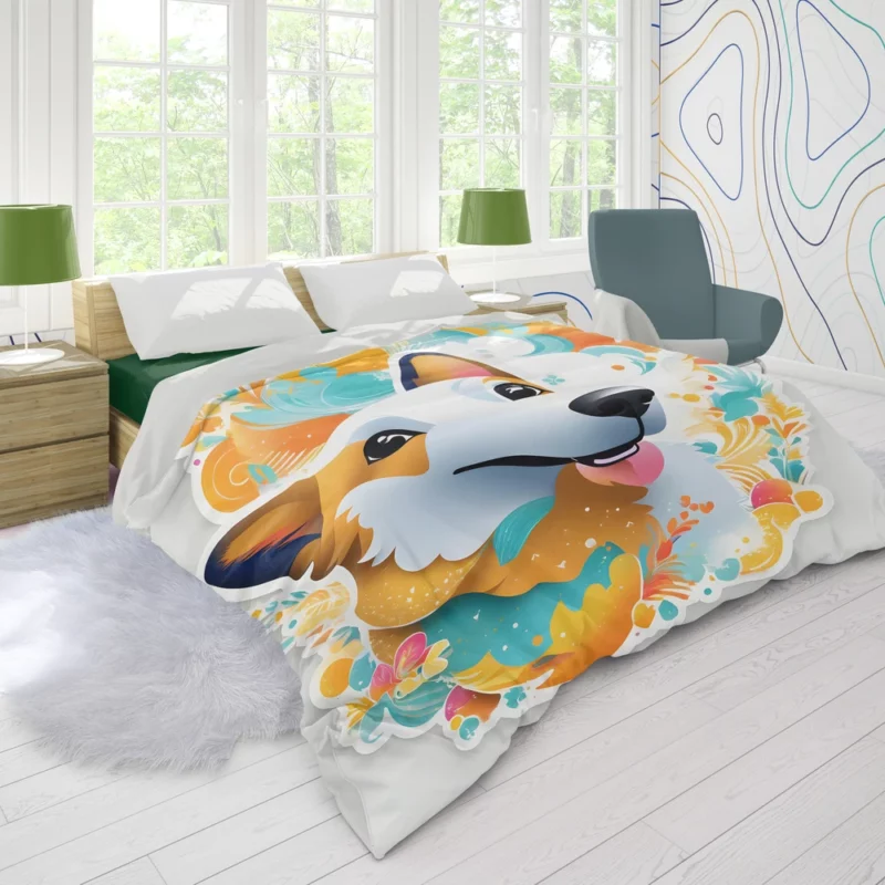 Playful Welsh Corgi Duo Loyal Dog Duvet Cover