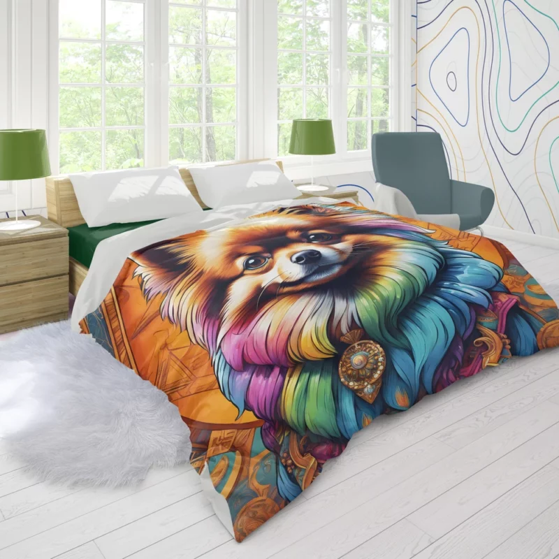 Pomeranian Joy Small Dog Wonder Duvet Cover