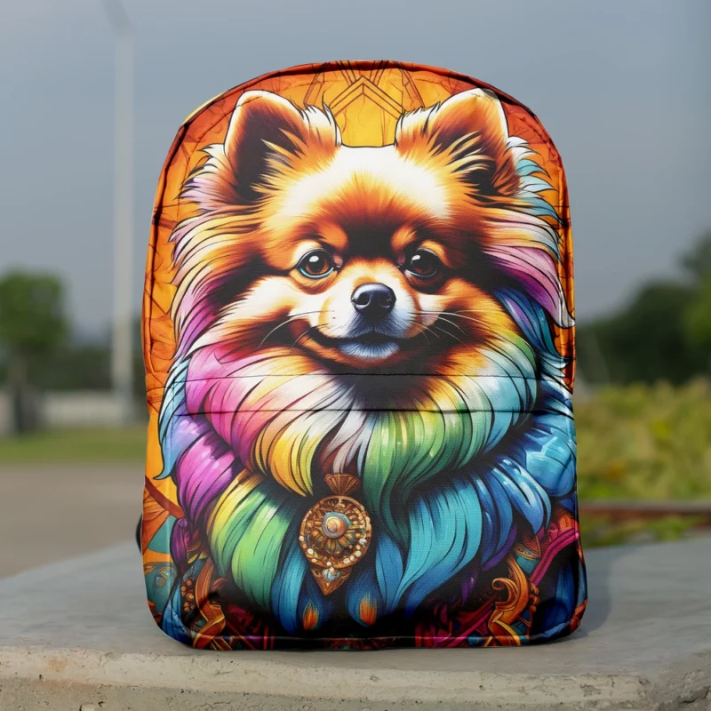 Pomeranian Joy Small Dog Wonder Minimalist Backpack 1