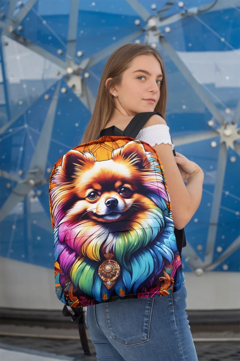 Pomeranian Joy Small Dog Wonder Minimalist Backpack 2