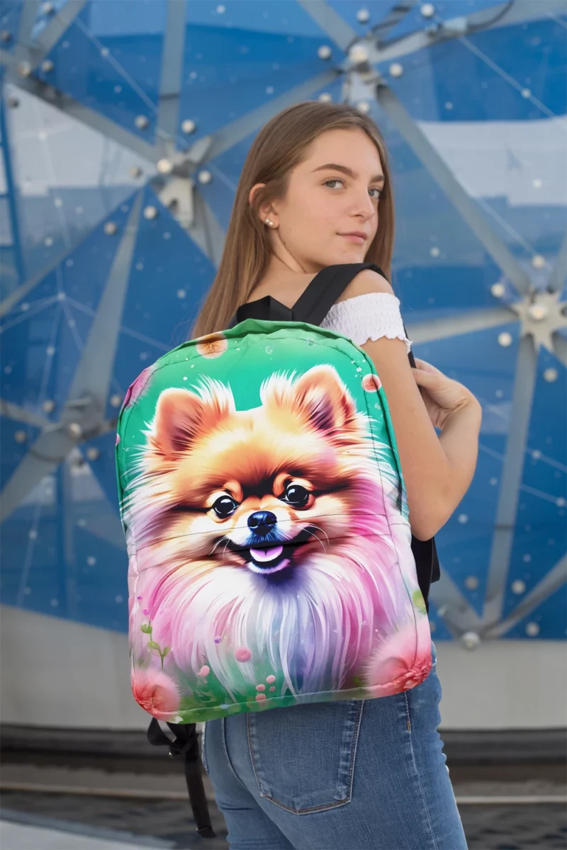 Pomeranian Pal Lively Lap Dog Minimalist Backpack 2