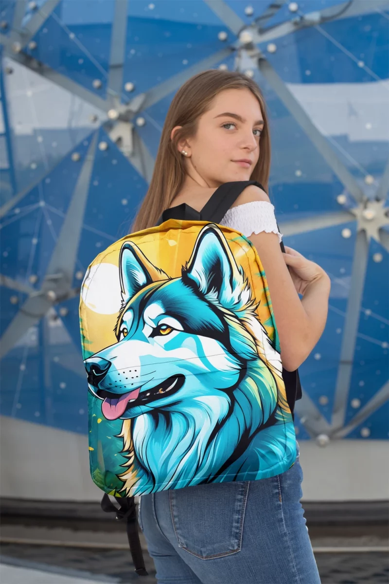 Powerful Pack Leader Alaskan Malamute Dog Minimalist Backpack 2