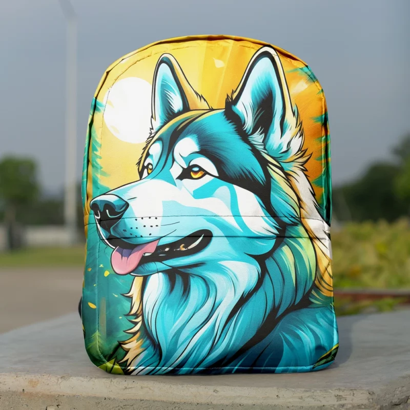 Powerful Pack Leader Alaskan Malamute Dog Minimalist Backpack