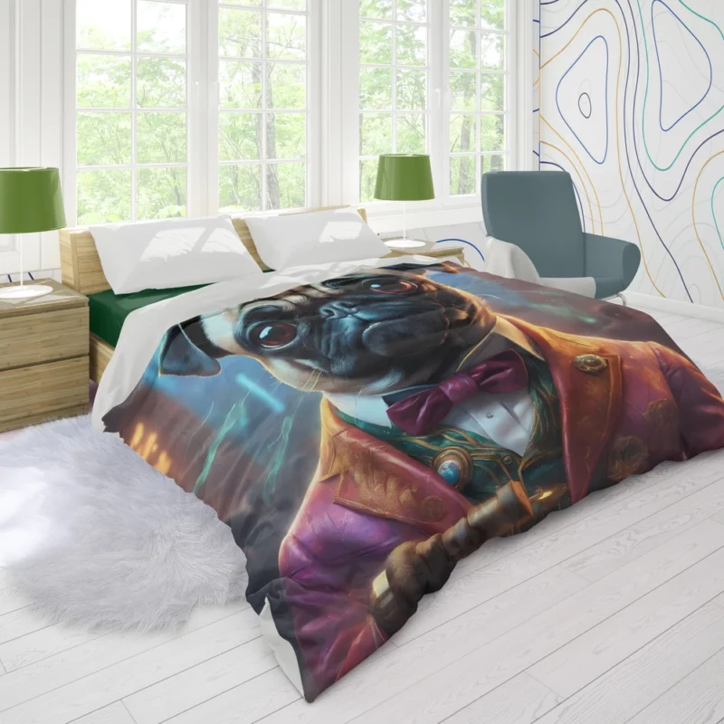 Pug Elegance The Stylish Dog Duvet Cover