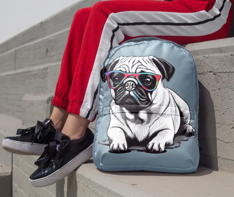 Pug Joy The Lively Dog Minimalist Backpack 1