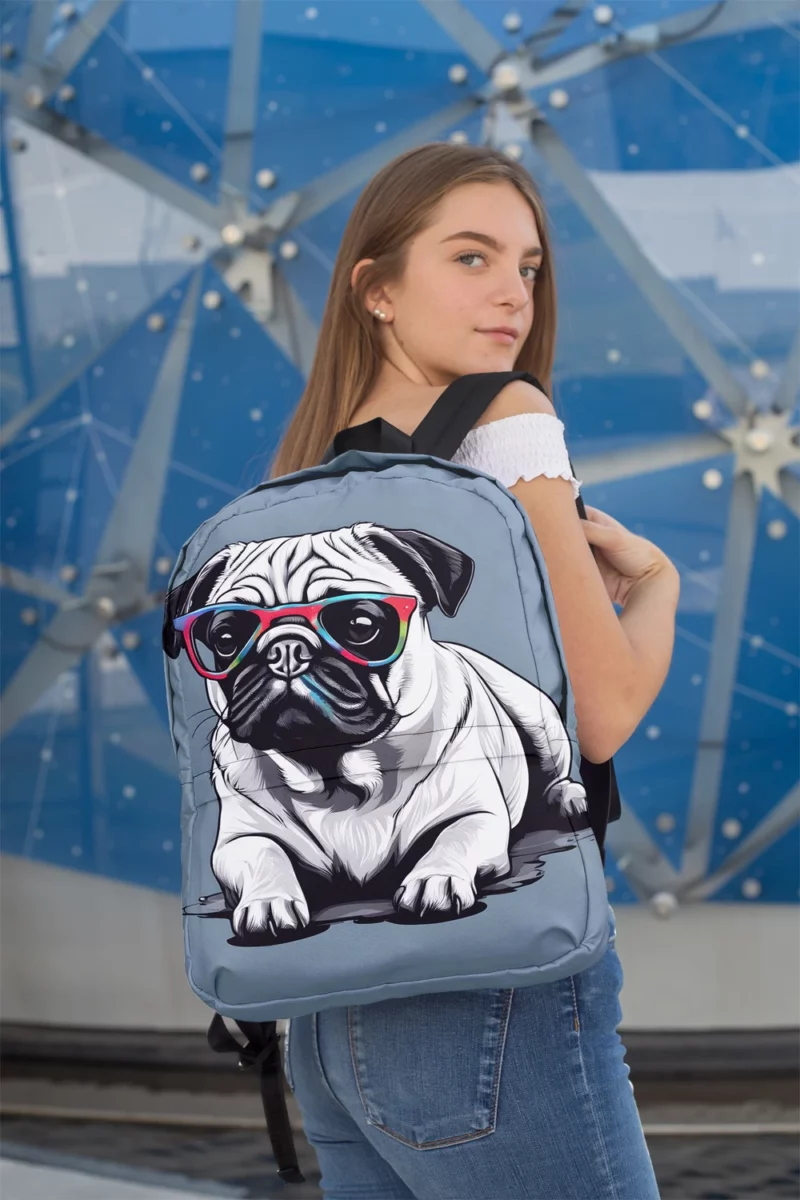 Pug Joy The Lively Dog Minimalist Backpack 2