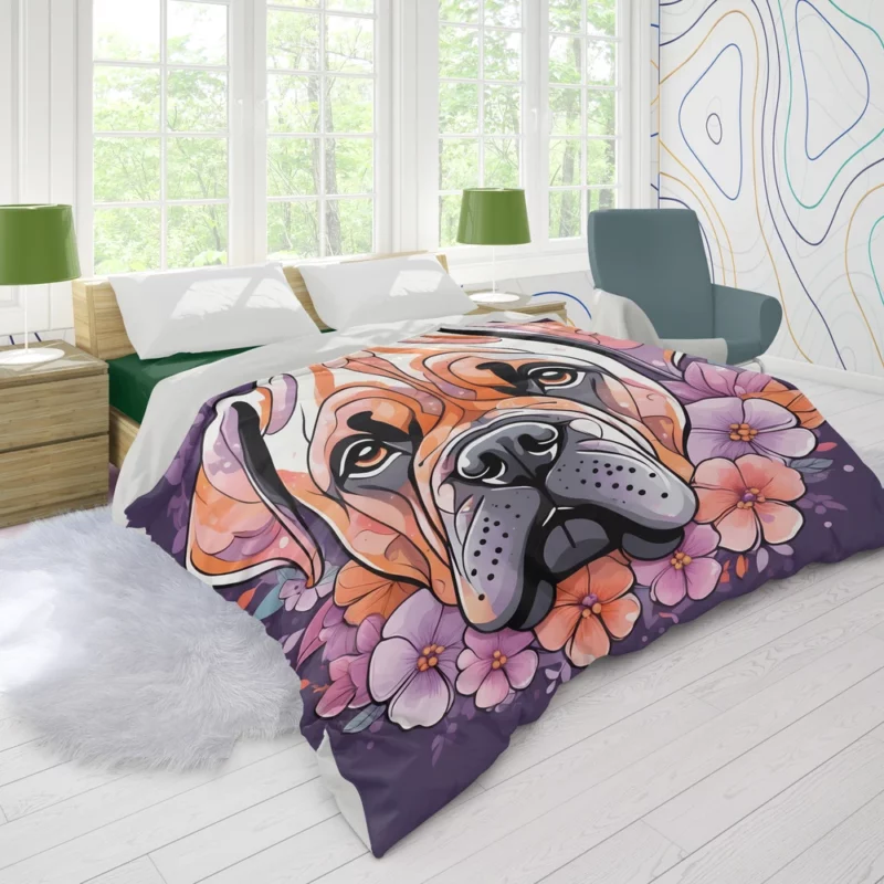 Regal Bullmastiff Gaze Furry Sentinel Duvet Cover