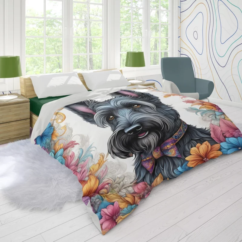 Regal Charm Scottish Terrier Dog Duvet Cover