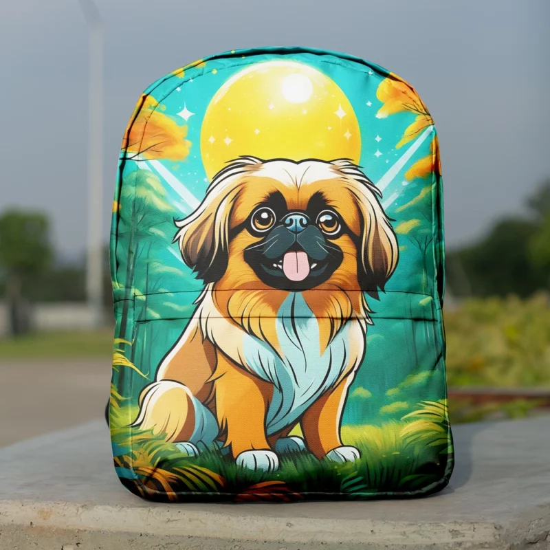 Regal Pekingese Tiny Canine Majesty Minimalist Backpack