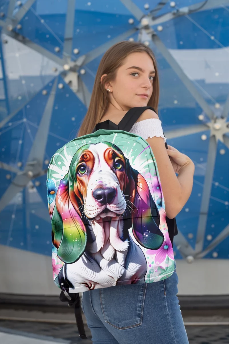 Relaxed Basset Hound Majesty Dog Presence Minimalist Backpack 2