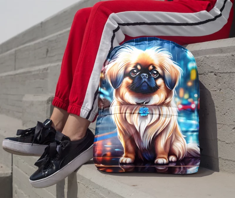 Royal Charm Pekingese Dog Breed Minimalist Backpack 1