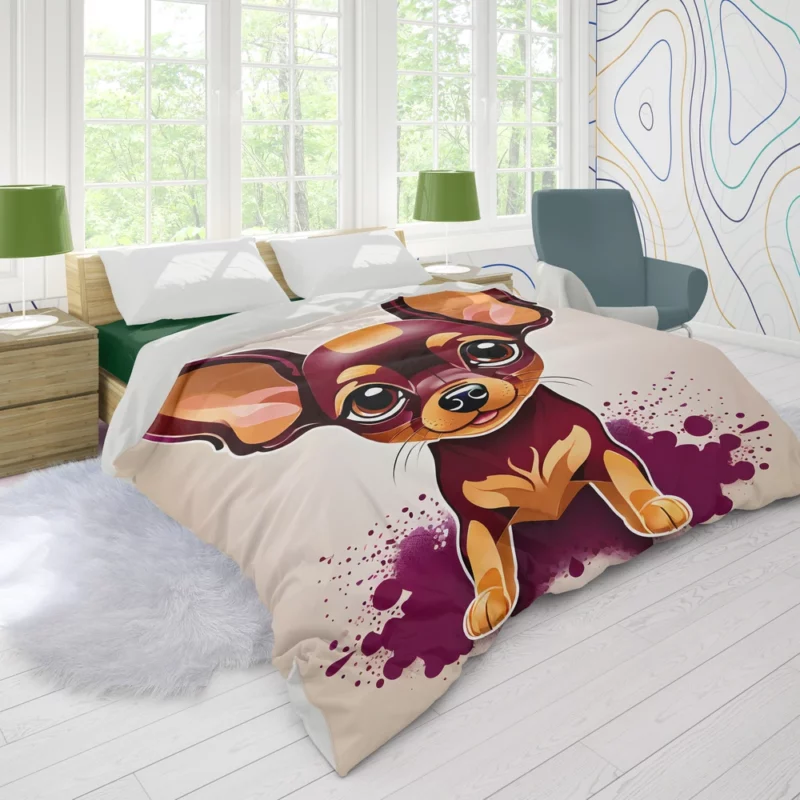 Russian Toy Terrier Delightful Canine Duvet Cover