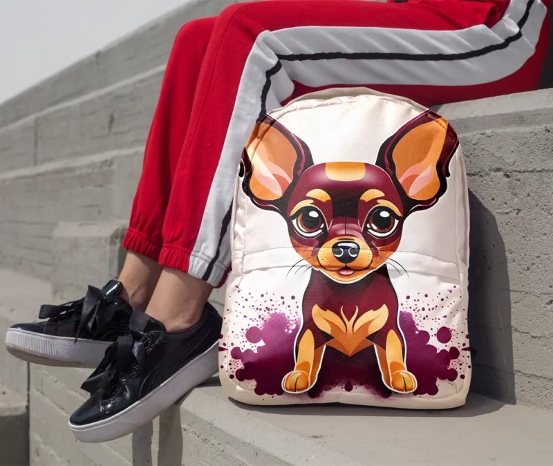 Russian Toy Terrier Delightful Canine Minimalist Backpack 1