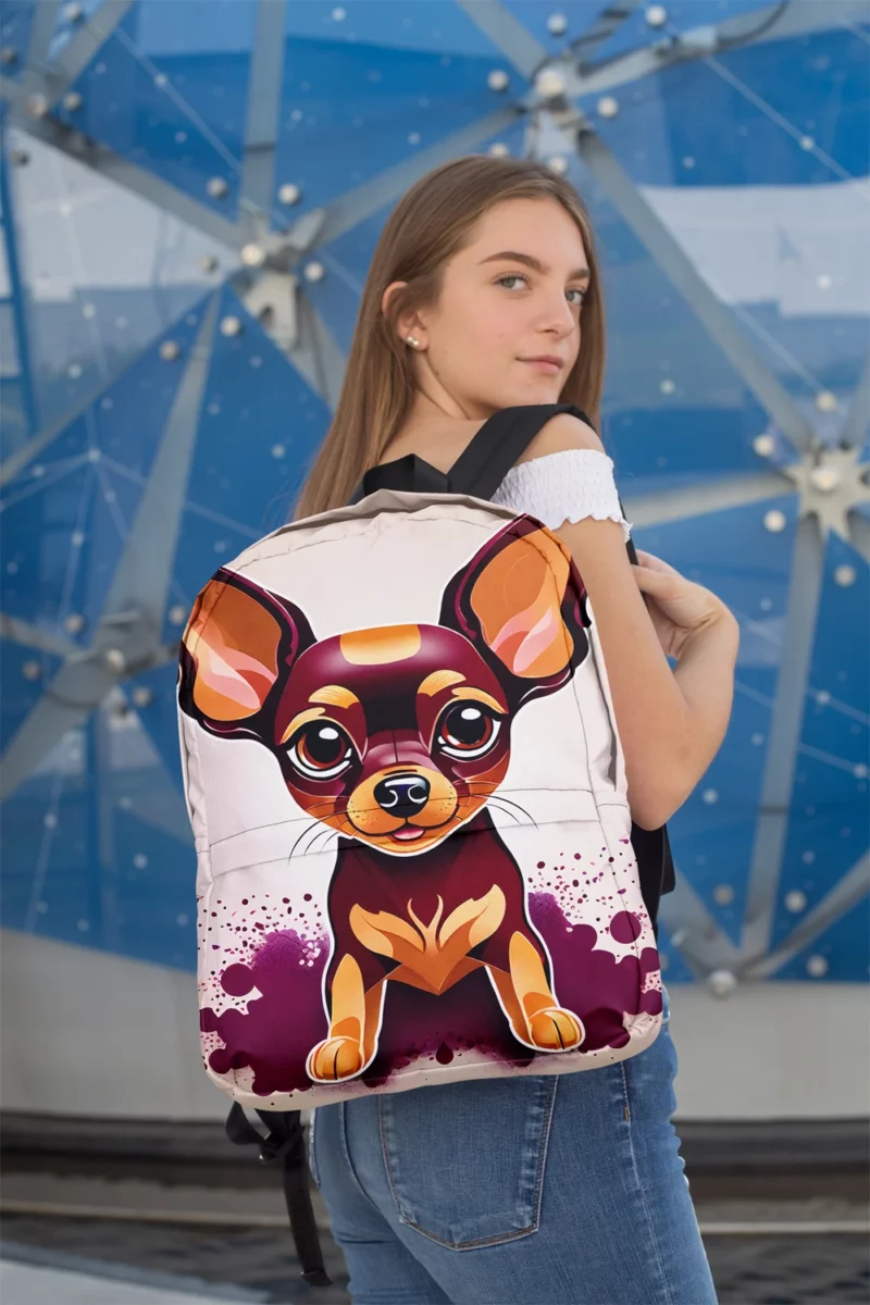 Russian Toy Terrier Delightful Canine Minimalist Backpack 2