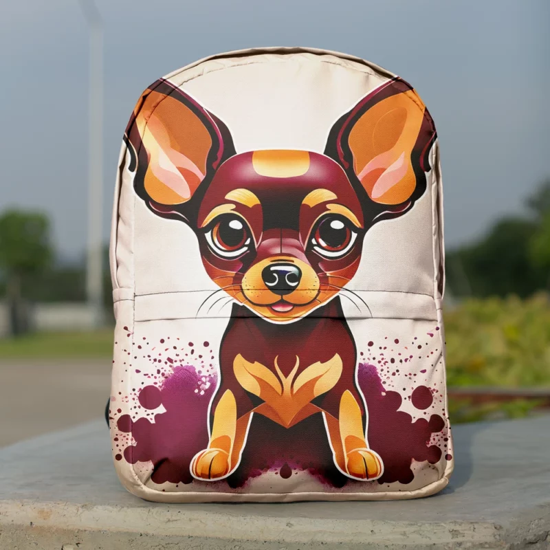 Russian Toy Terrier Delightful Canine Minimalist Backpack