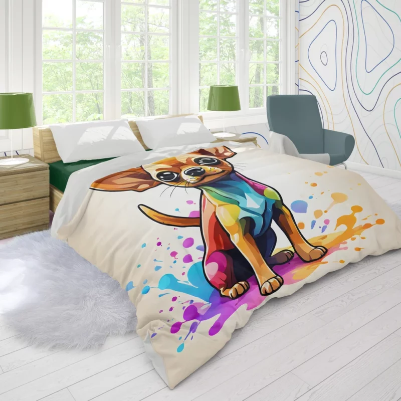 Russian Toy Terrier Elegant Companion Duvet Cover