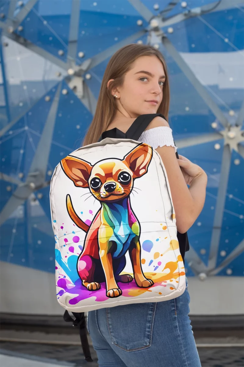 Russian Toy Terrier Elegant Companion Minimalist Backpack 2