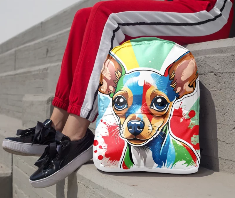 Russian Toy Terrier Joy The Playful Dog Minimalist Backpack 1