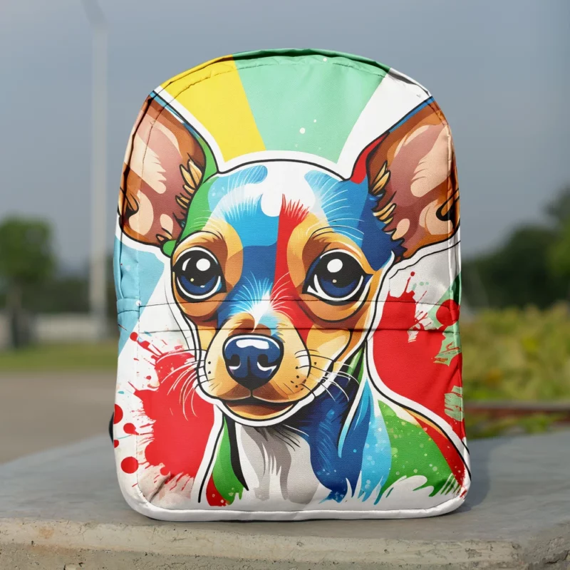 Russian Toy Terrier Joy The Playful Dog Minimalist Backpack