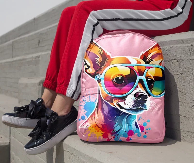 Russian Toy Terrier Lively Canine Companion Minimalist Backpack 1