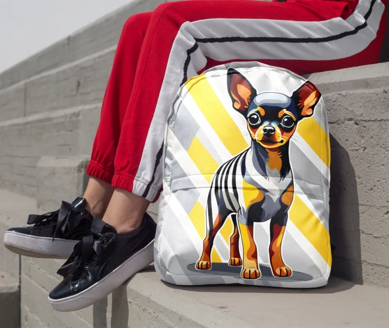 Russian Toy Terrier Perfection Petite Dog Minimalist Backpack 1