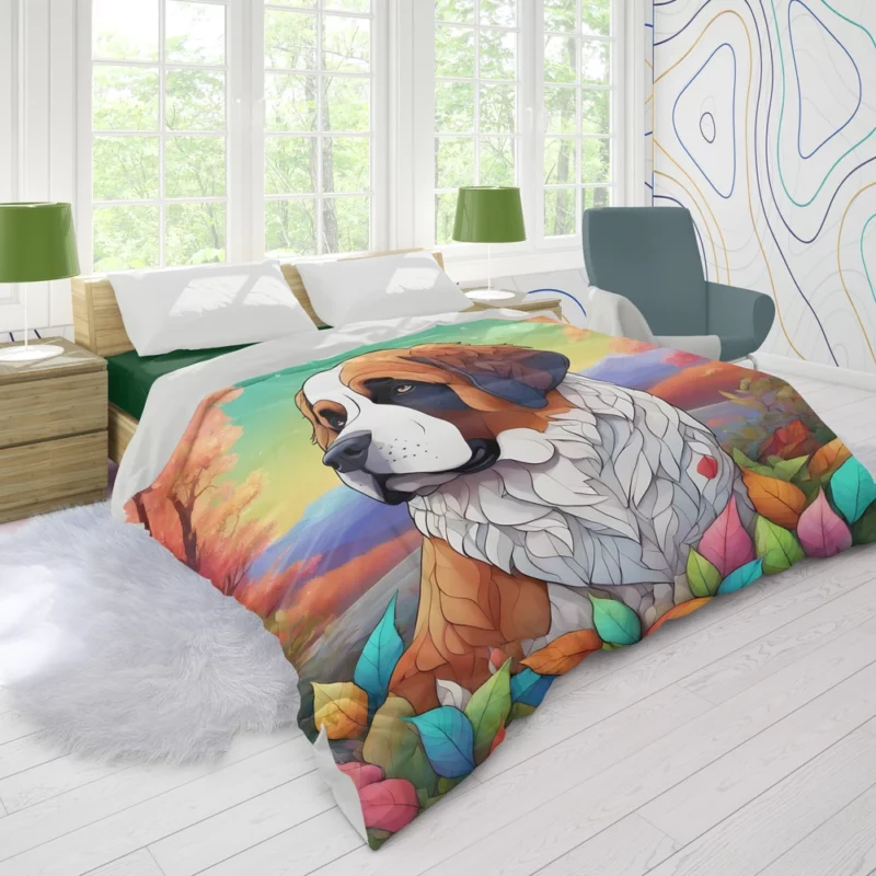 Saint Bernard Beauty Saintly Dog Companion Duvet Cover