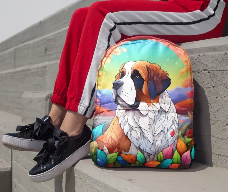 Saint Bernard Beauty Saintly Dog Companion Minimalist Backpack 1