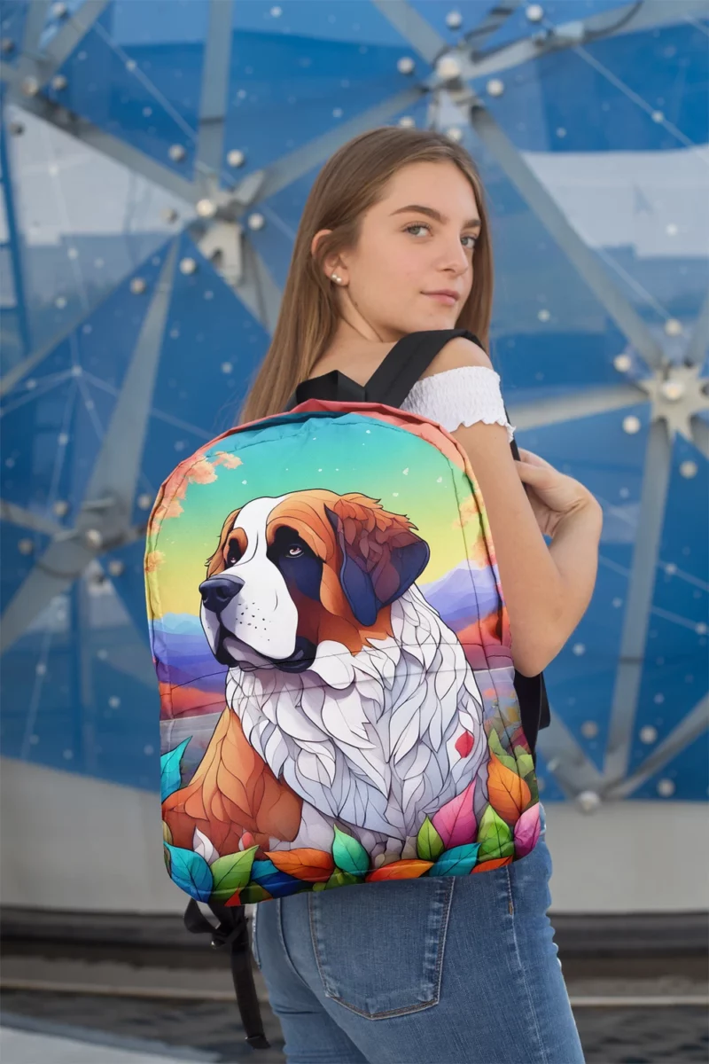 Saint Bernard Beauty Saintly Dog Companion Minimalist Backpack 2