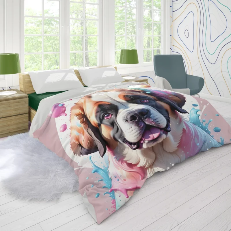 Saint Bernard Dog Companion Duvet Cover