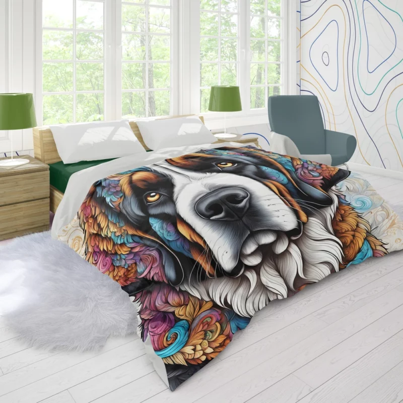 Saint Bernard Elegance Faithful Dog Duvet Cover