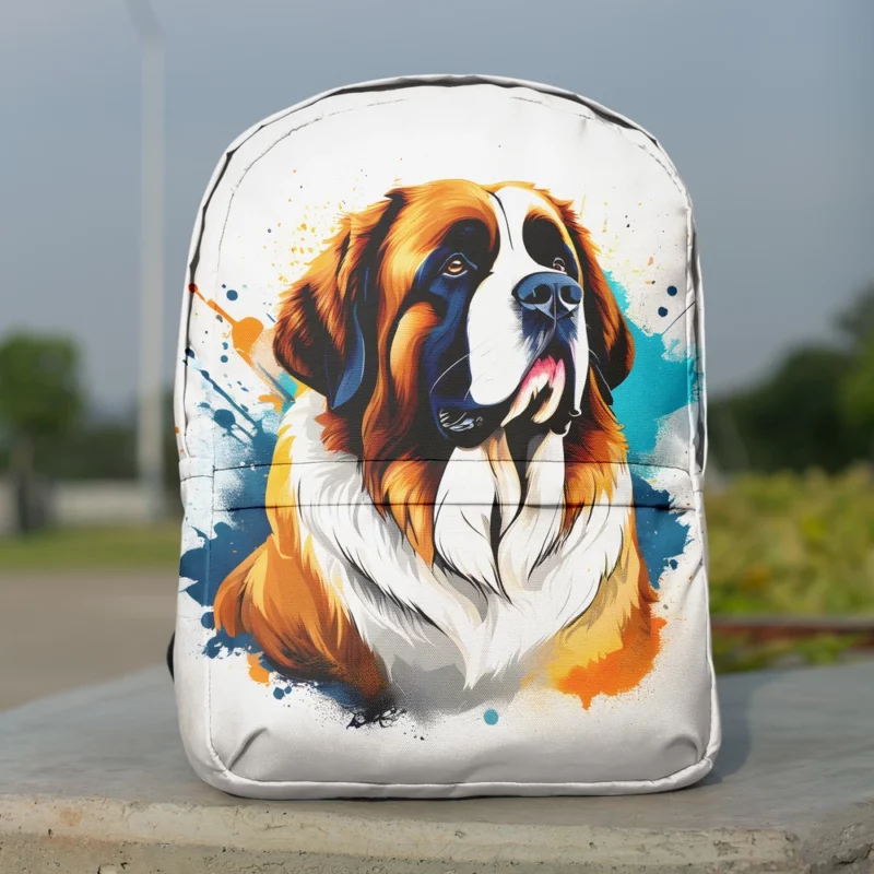 Saint Bernard Joy The Playful Dog Minimalist Backpack