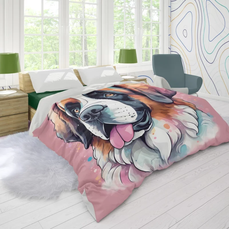 Saint Bernard Majesty Loyal Dog Duvet Cover