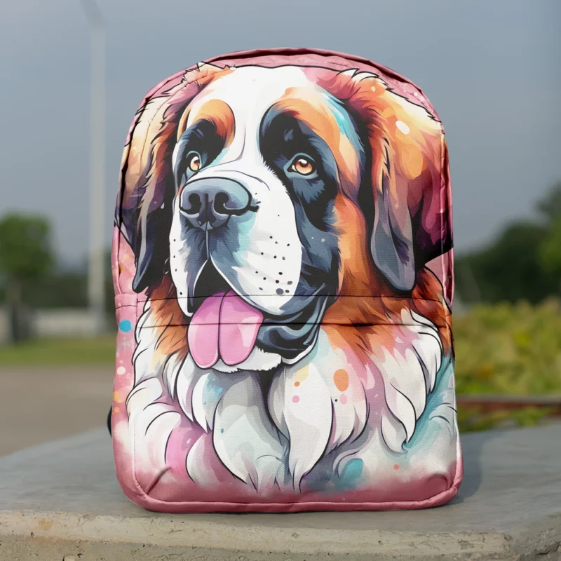 Saint Bernard Majesty Loyal Dog Minimalist Backpack