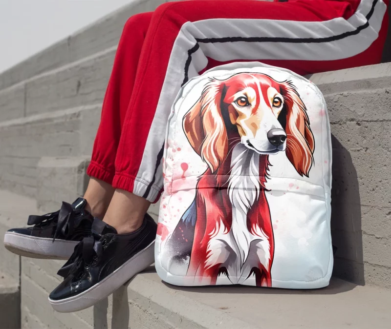 Saluki Charm The Elegant Dog Minimalist Backpack 1