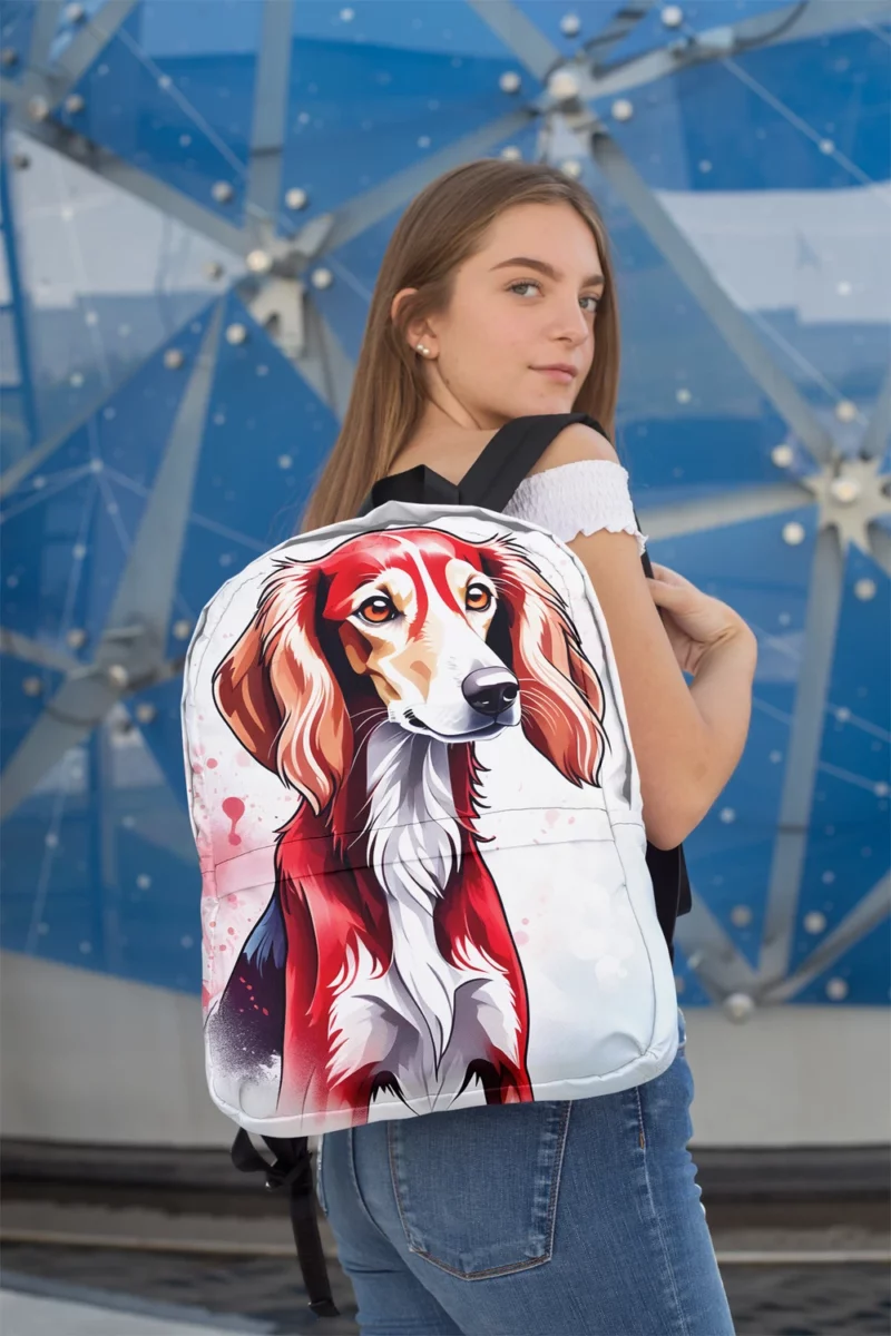 Saluki Charm The Elegant Dog Minimalist Backpack 2