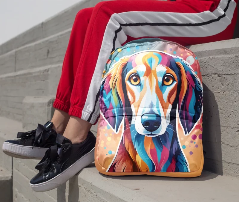 Saluki Elegant Hound Companion Dog Minimalist Backpack 1