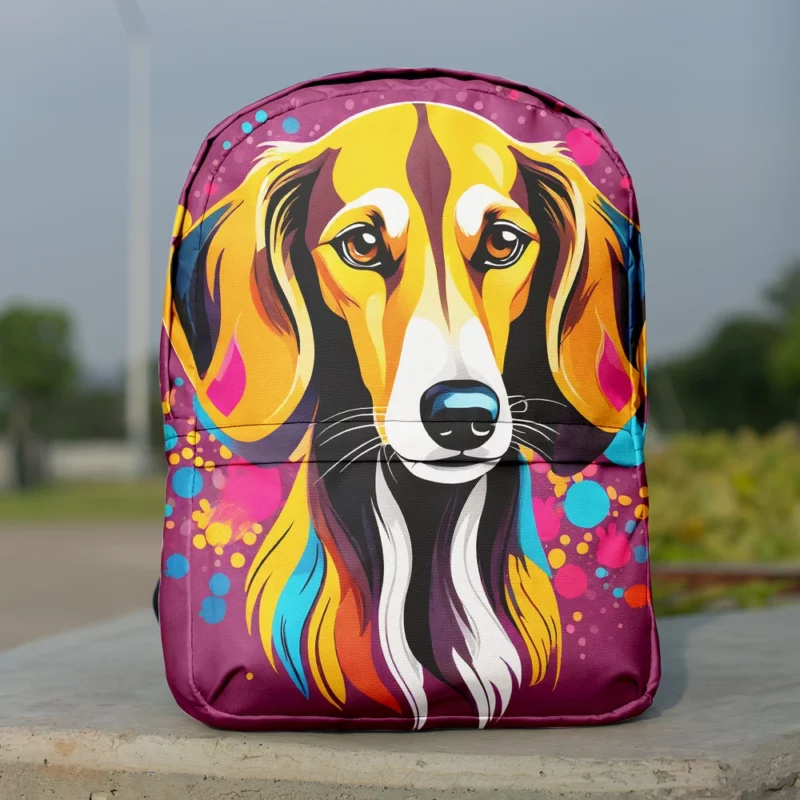 Saluki Majesty Graceful Dog Minimalist Backpack