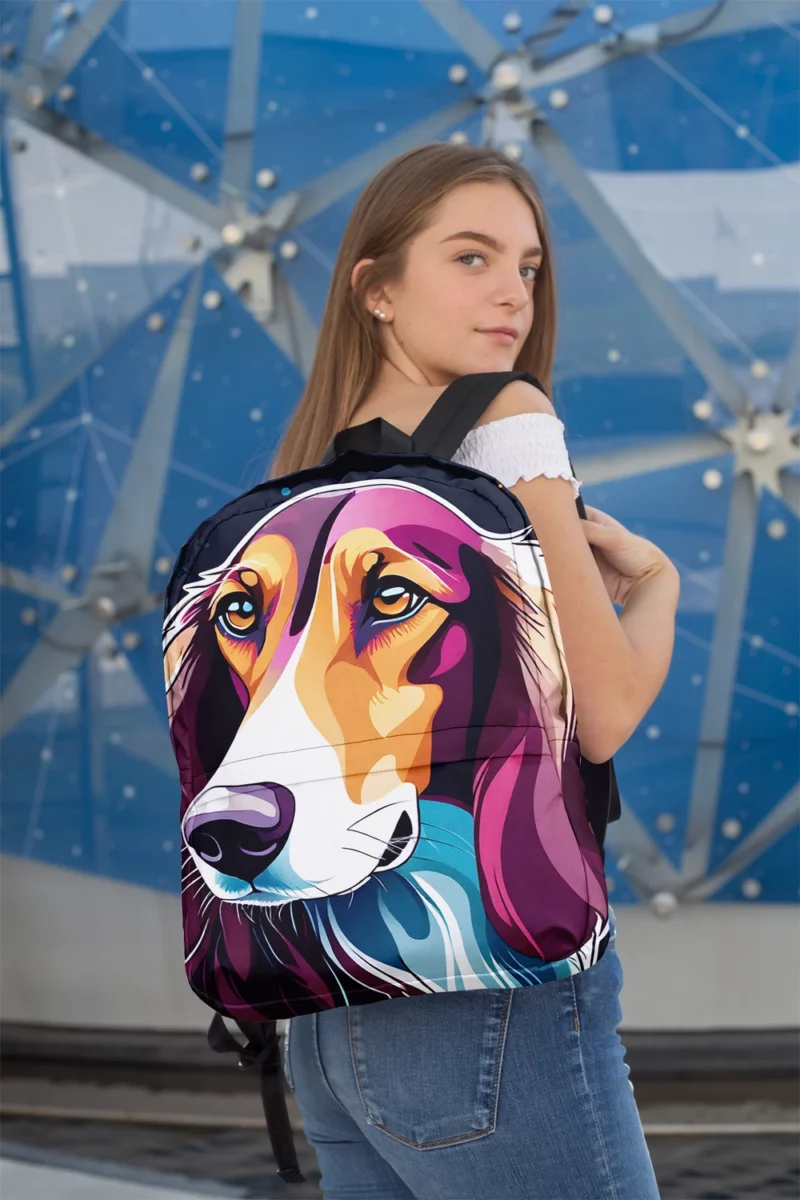 Saluki Wonder Elegant Dog Breed Minimalist Backpack 2